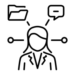 A line style icon showing administrator