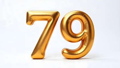 79 number air inflatable balloon isolated on white background