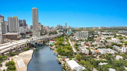 Miami Brickell, downtown skyline view