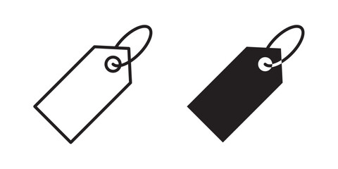 Sale tag icon. Price tag icon. Tag label icon for websites and apps. Vector illustration with stroke and fill on a white background.