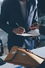 Lawyer explained to the client about the law that must be brought against the court case.