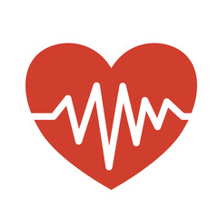 Heart with Heartbeat Line Medical Icon Vector Illustration