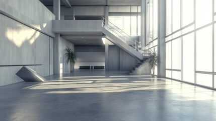 Obraz premium Modern concrete building interior