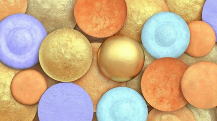 Abstract circles in pastel colors