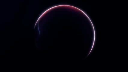 Minimal dark red glowing sphere with subtle neon light edge on black background. Futuristic abstract design for modern digital projects and sci-fi visuals.