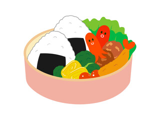 おにぎり弁当のイラスト