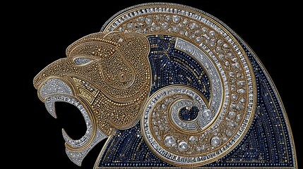 Beaded animal head art decor