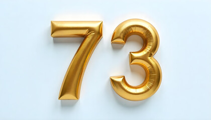 Naklejka premium 73 number air inflatable balloon isolated on white background