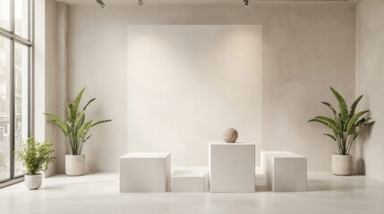 Modern empty showcase display