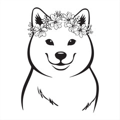 cute shiba inu Character with  Thumbs Up