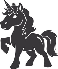 Vector illustration of unicorn isolated on white background.