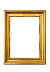 Golden Ornate Picture Frame Isolated On Black Background Illustration Photo