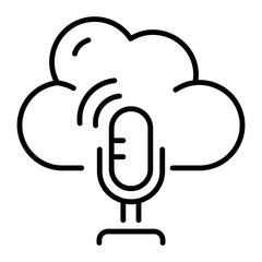 An outline style icon showing podcast