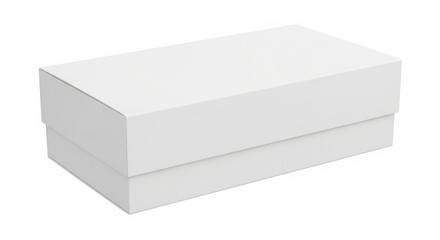 Naklejka premium White Rectangular Box on Plain White Background Suitable for Packaging and Storage