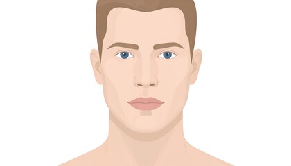 Close-up portrait of a light-skinned man with short brown hair and blue eyes, showcasing a neutral expression and smooth skin tones.