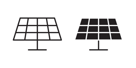 Solar panel icon . Vector illustration with stroke and fill on a white background. © Iconic Vibe