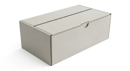 Naklejka premium Plain White Cardboard Box with Lid on White Background for Packaging and Storage