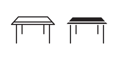 Table icon .Vector illustration with stroke and fill on a white background.