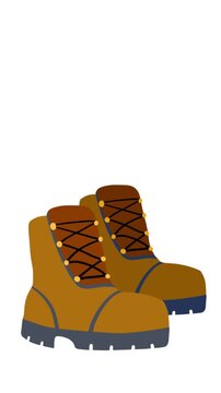 Cleaning winter boots with brush animation