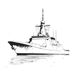 destroyer ship illastration