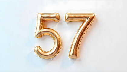 Naklejka premium 57 number air inflatable balloon isolated on white background