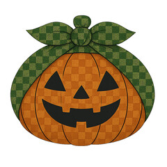 風呂敷かぼちゃ和風ハロウィンイラスト素材