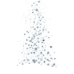 Obraz premium Abstract Silver Star Glitter Falling on Black Transparent Background