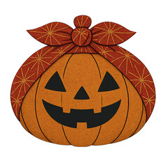 風呂敷かぼちゃ和風ハロウィンイラスト素材