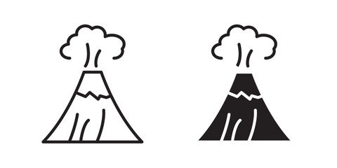 Volcano icon . Vector illustration with stroke and fill on a white background. © Iconic Vibe