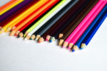 colored pencils isolated on white background