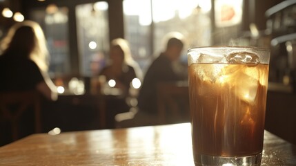 Iced coffee in cafe