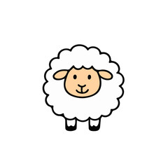 cute cartoon sheep in Vector illustration of fluffy sheep, ram, and lamb characters perfect for children’s design, farm animals, stickers, icons, and educational 