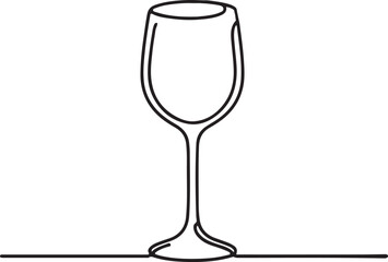 Continuous one line drawing of wine glass cheers