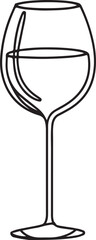 Continuous one line drawing of wine glass cheers