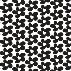Fototapeta premium Seamless Bold Black and White Abstract Organic Flower Pattern