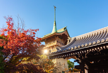 Naklejka premium Gionkaku tower of Daiun-in Temple in Higashiyama ward, Kyoto, Japan