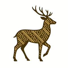 Fototapeta premium Geometric Deer: Elegant Line Art Animal Illustration