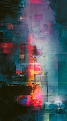 Obraz premium A mesmerizing abstract composition featuring vibrant colors and dynamic shapes, evoking emotion and creativity in a digital landscape. Perfect for contemporary art projects.