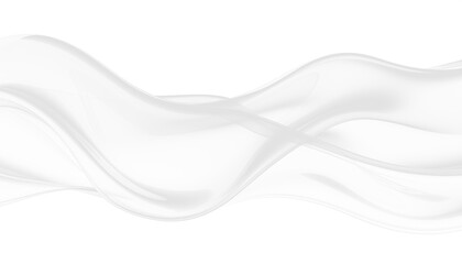 PNG transparent plastic stretched forming smooth flowing waves with subtle light reflections, isolated on white background, ideal for packaging, industrial, design, and creative projects.