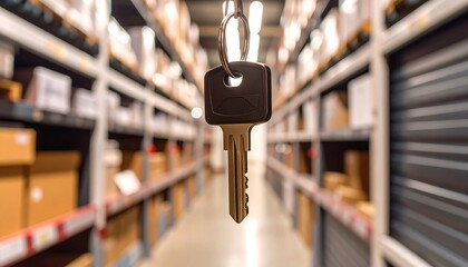 Warehouse key in a hallway