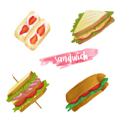 Sandwich Selection: Watercolor Food Illustration