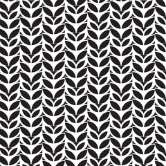 Seamless Monochrome Botanical Leaf Pattern

