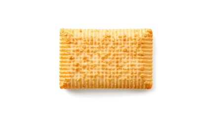 Fototapeta premium Crispy golden square cracker with textured surface