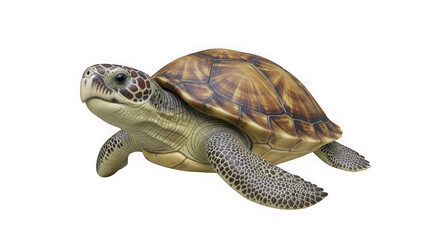 Naklejka premium Majestic sea turtle swimming gracefully underwater realistic wildlife photography ocean life marine animal portrait transparent background