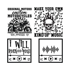 Rock Music SVG Clipart and Illustration Pack, rock svg, rock vector, rock clipart, rock illustration, rock hand svg, rock music svg