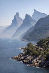 stunning summer landscape along brazilian coast featuring majestic cliffs and tranquil bays