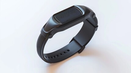 Sleek black fitness tracker showcasing modern minimalist design on white background