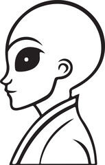 Alian vector icon flat line art