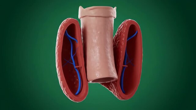 3D rendering of the human trachea and thyroid gland