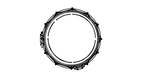 Fototapeta premium Hand drawn snare drum, a percussion instrument used in orchestras and bands
